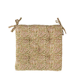Coussin de chaise carrée floral block print