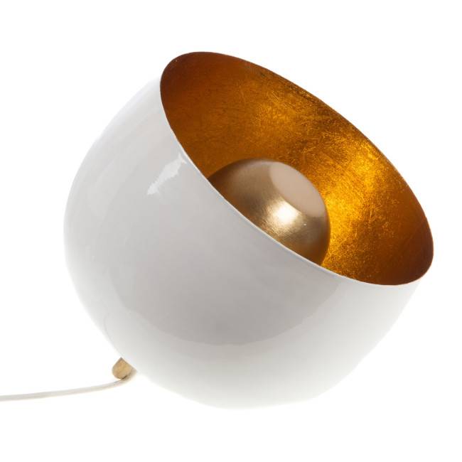 Grande Lampe boule blanc doré