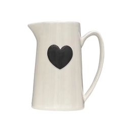 Pichet en céramique Coeur noir