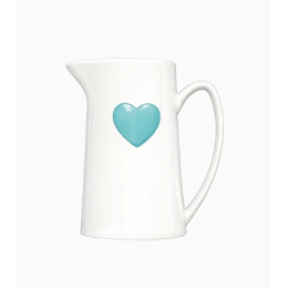 Pichet en céramique Coeur bleu givré