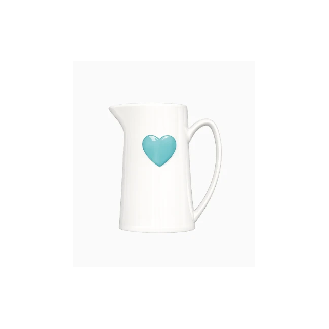 Pichet en céramique Coeur bleu givré
