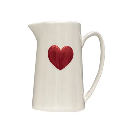 Pichet en céramique Coeur rouge