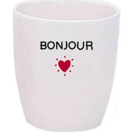 Tasse gobelet message Bonjour