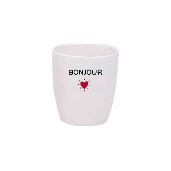 Tasse gobelet message Bonjour