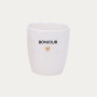Tasse gobelet message bonjour doré