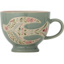 Grande tasse florale oiseau vert