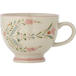 Grande tasse florale beige