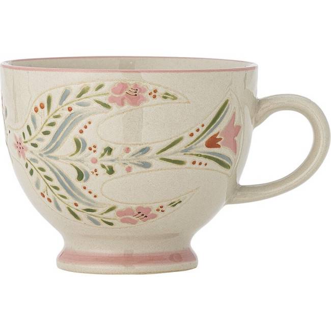 Grande tasse florale beige