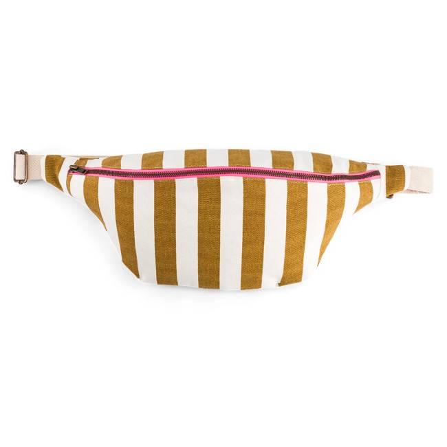 Sac banane Stripes Ecru caramel