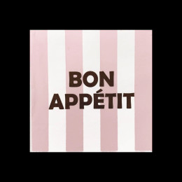 Serviettes en papier Bon appétit rose x 20