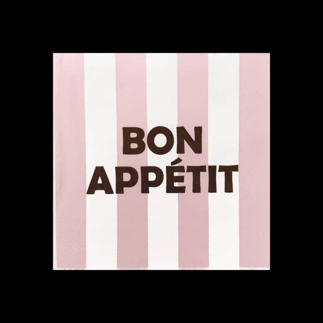 Serviettes en papier Bon appétit rose x 20