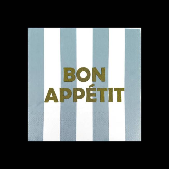 Serviettes en papier Bon appétit bleu x 20