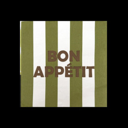 Serviettes en papier Bon appétit vert x 20