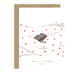 Carte de vœux Cosy Cat