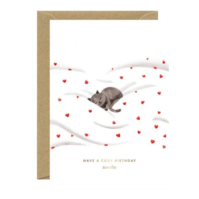 Carte de vœux Cosy Cat