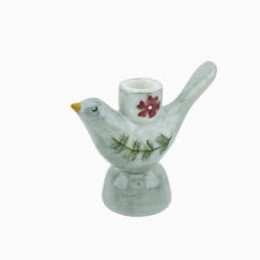 Bougeoir oiseau fleur rouge