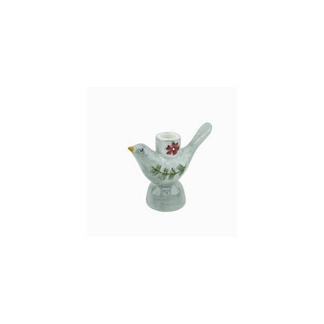 Bougeoir oiseau fleur rouge