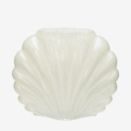 Vase coquillage en verre beige
