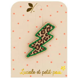 Broche éclair léopard