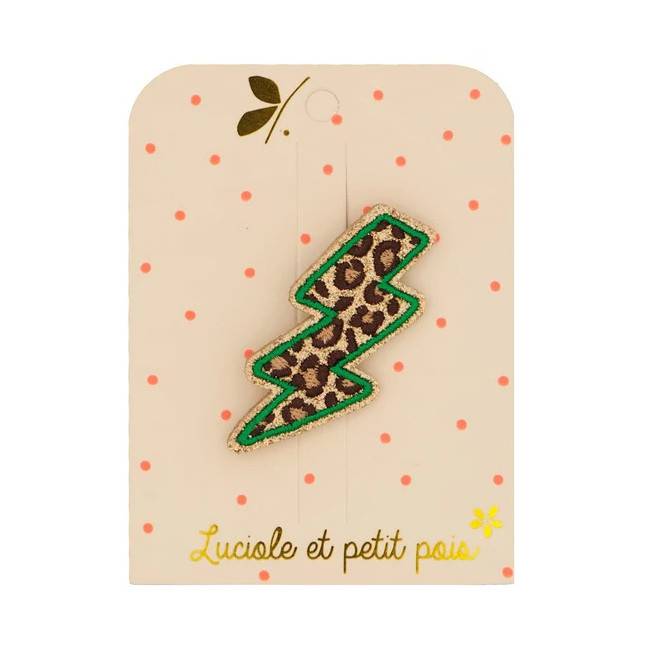 Broche éclair léopard
