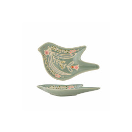 Assiette coupelle oiseau fleuri