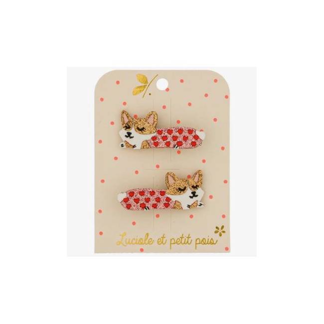 Paire de barettes Corgi