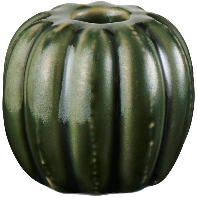 Bougeoir en céramique citrouille verte