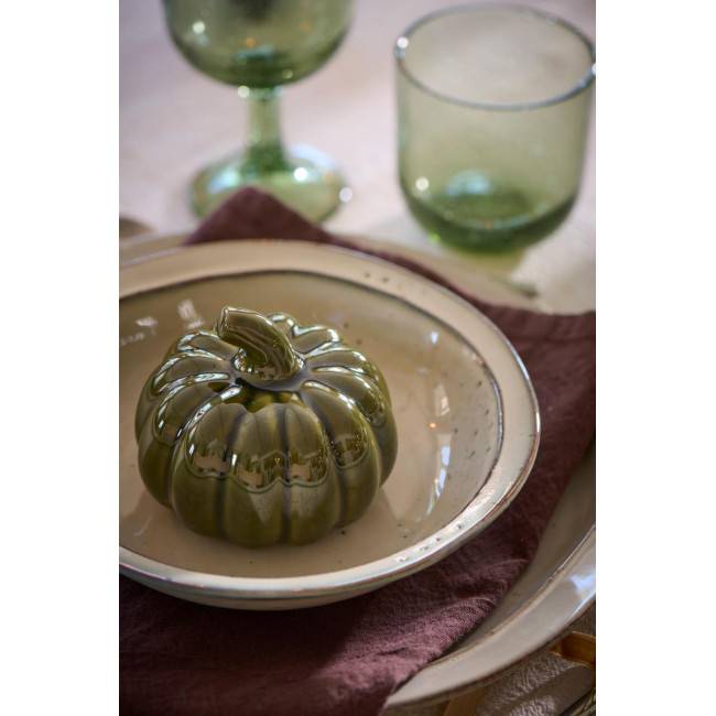 Citrouille en céramique verte