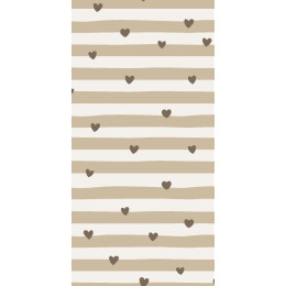 Serviettes de table en papier rayé coeur