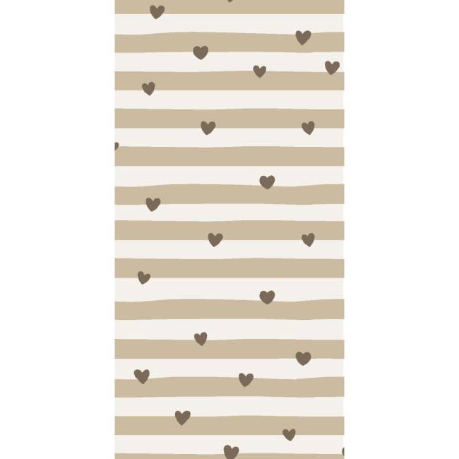 Serviettes de table en papier rayé coeur