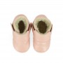 Chaussons bébé cuir fourrés - Cosimoo rose baba