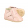 Chaussons bébé cuir fourrés - Cosimoo rose baba