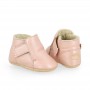 Chaussons bébé cuir fourrés - Cosimoo rose baba