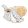 Chaussons bébé cuir chat Blumoo argenté