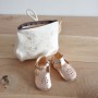 Chaussons bébé Salomé rose irisé