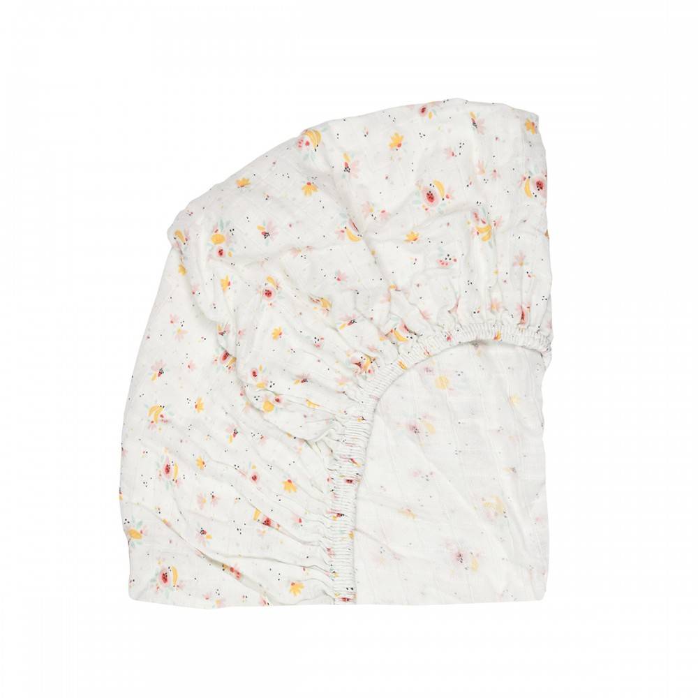 Drap housse Olivia mini coeur moutarde, Linge de lit bébé