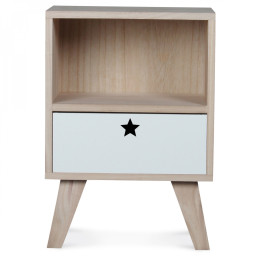 Table de chevet en bois enfant - Blanc