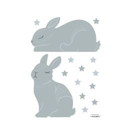 Sticker enfant lapin Adèle - Bleu soft