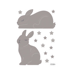 Sticker enfant lapin Adèle - Taupe clair