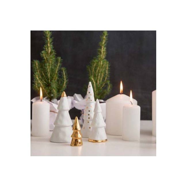 Forêt de Noël en porcelaine et doré