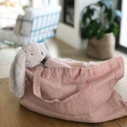 Sac cabas en lin lavé Linge Particulier - Rose nude