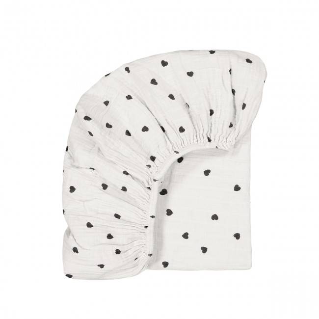 Drap housse bébé imprimé cœurs