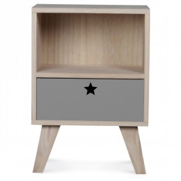 Table de chevet en bois enfant - gris 