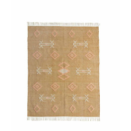 Tapis esprit Kilim en coton Madam Stoltz - Moutarde 