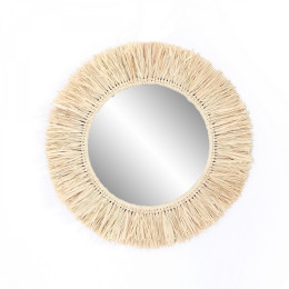 Miroir raphia naturel