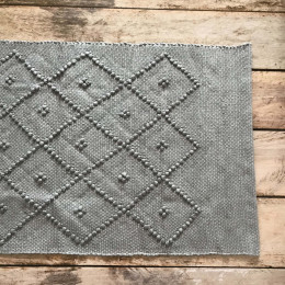 Tapis tissés mains losanges - gris  - 1