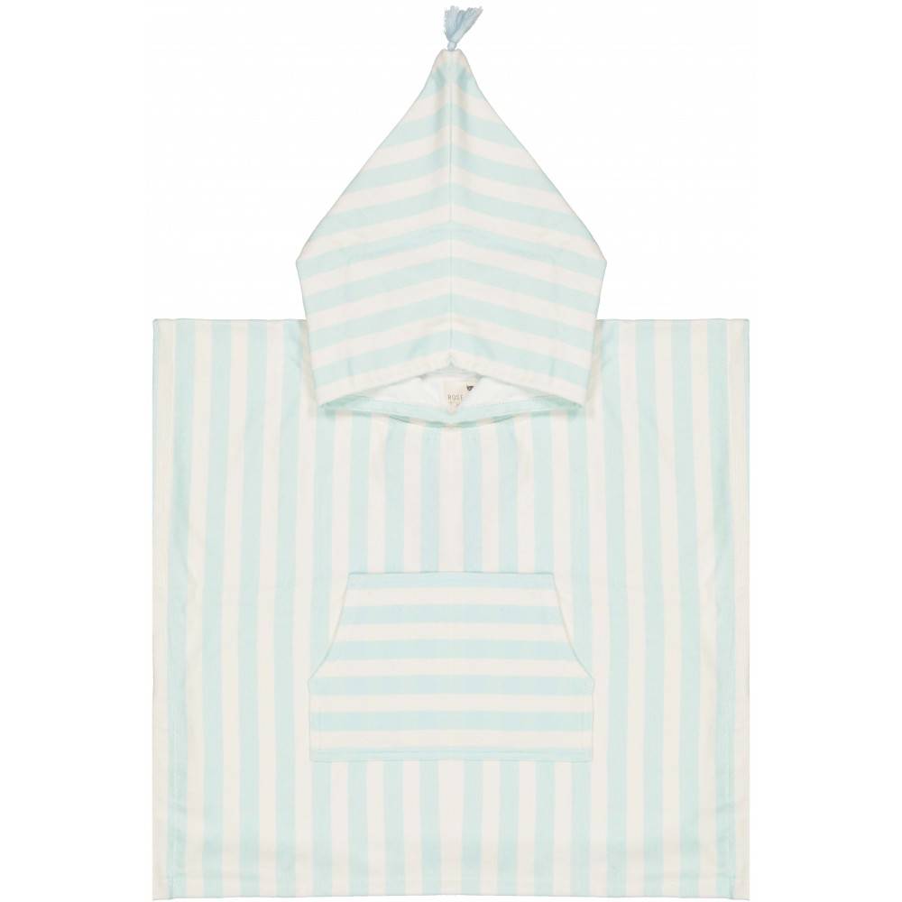 Rose in April Suzon Kids Bath Poncho - Blue Cloud Striped