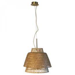 Suspension abat-jour en bambou ajouré - Doré