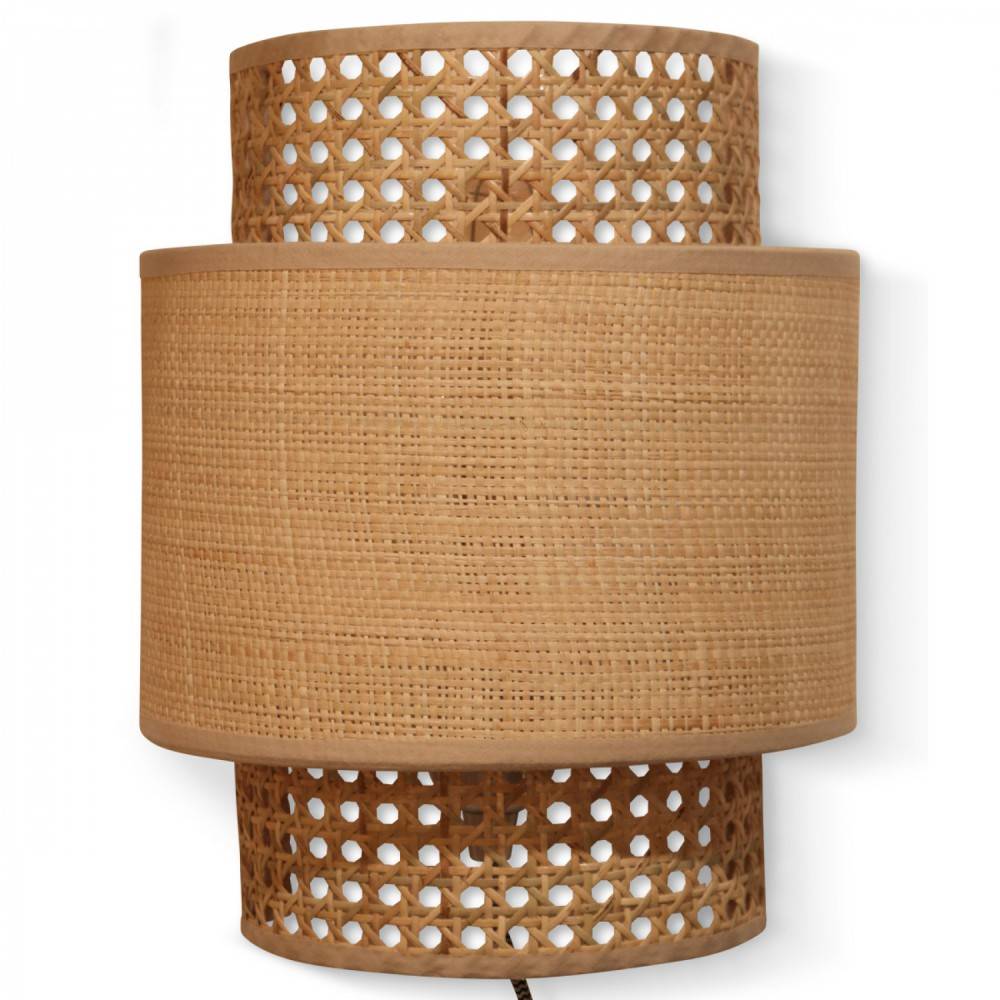 Applique murale en rotin naturel canné Scandimag Déco